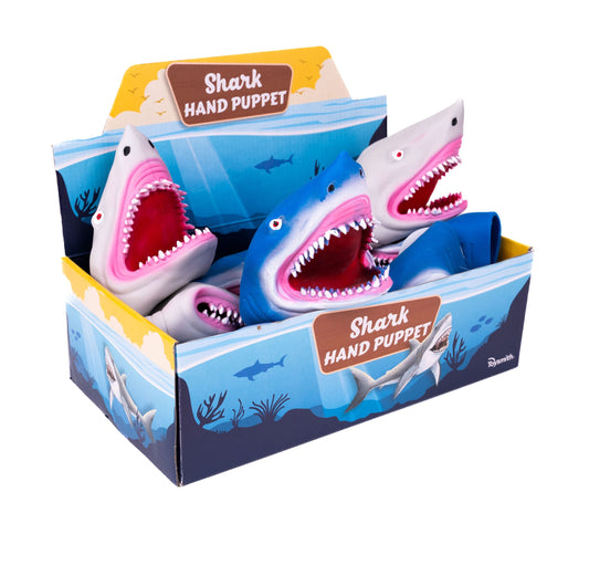 Shark Hand Puppet, Grey & Blue