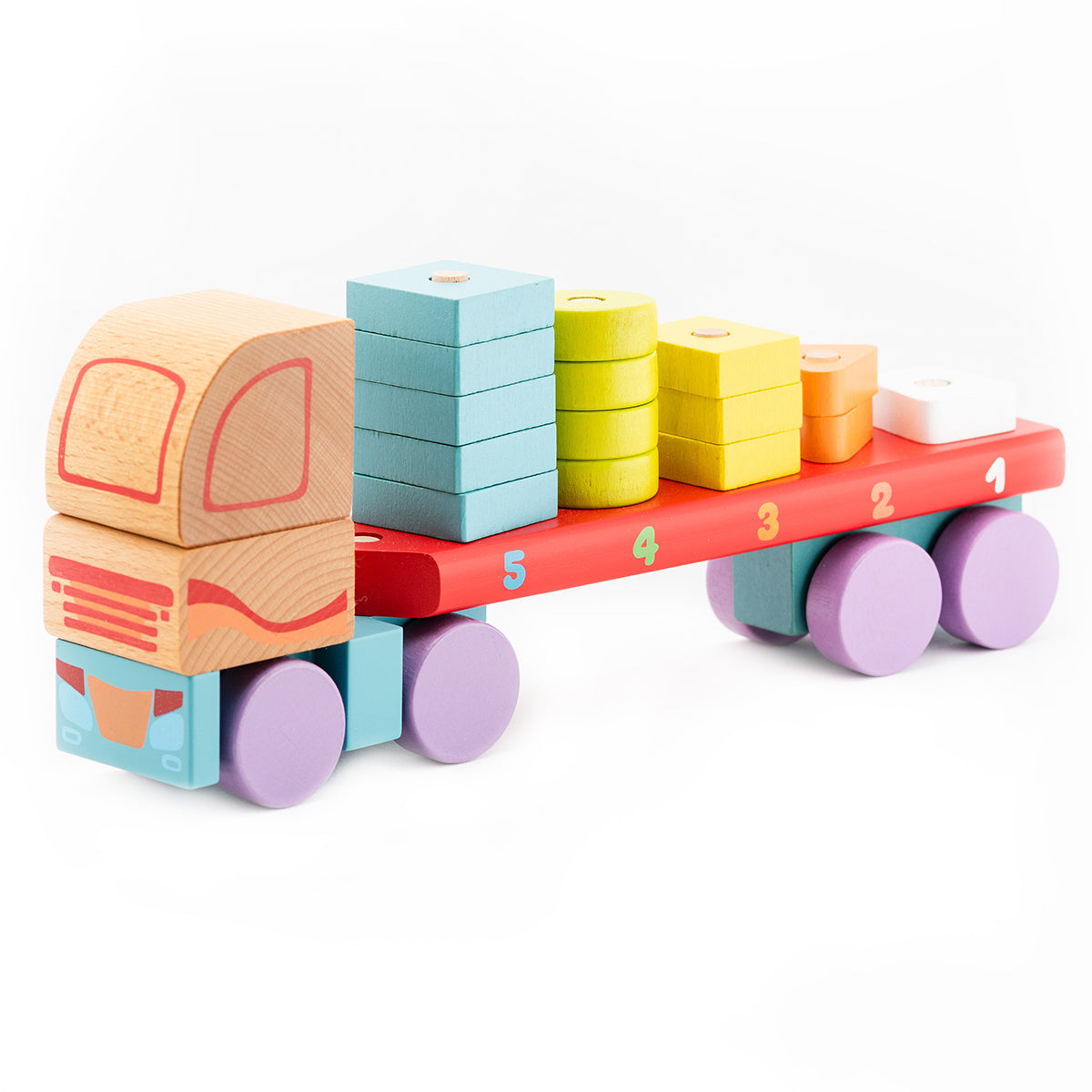 Cubika Wooden Truck with Geometric Figures