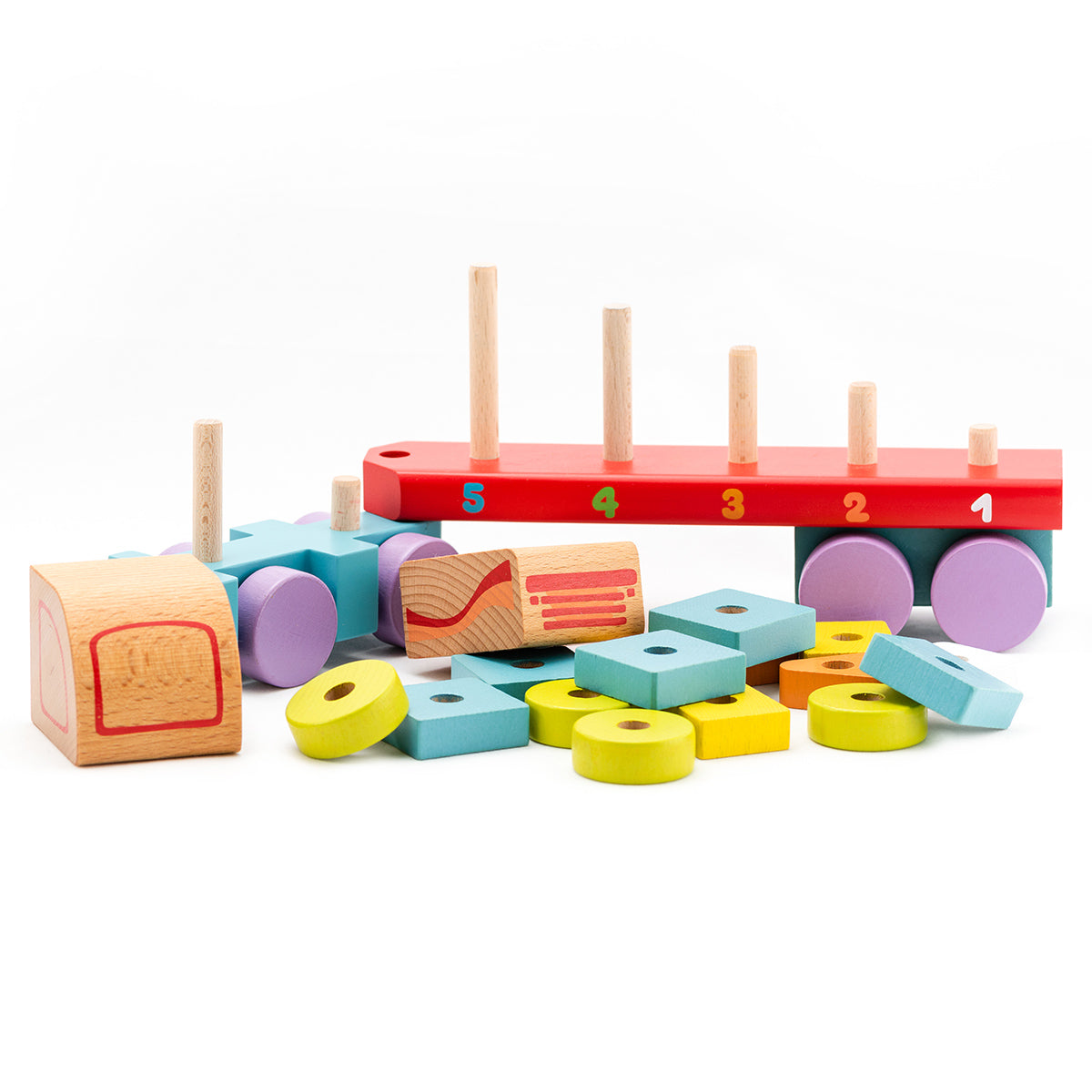 Cubika Wooden Truck with Geometric Figures