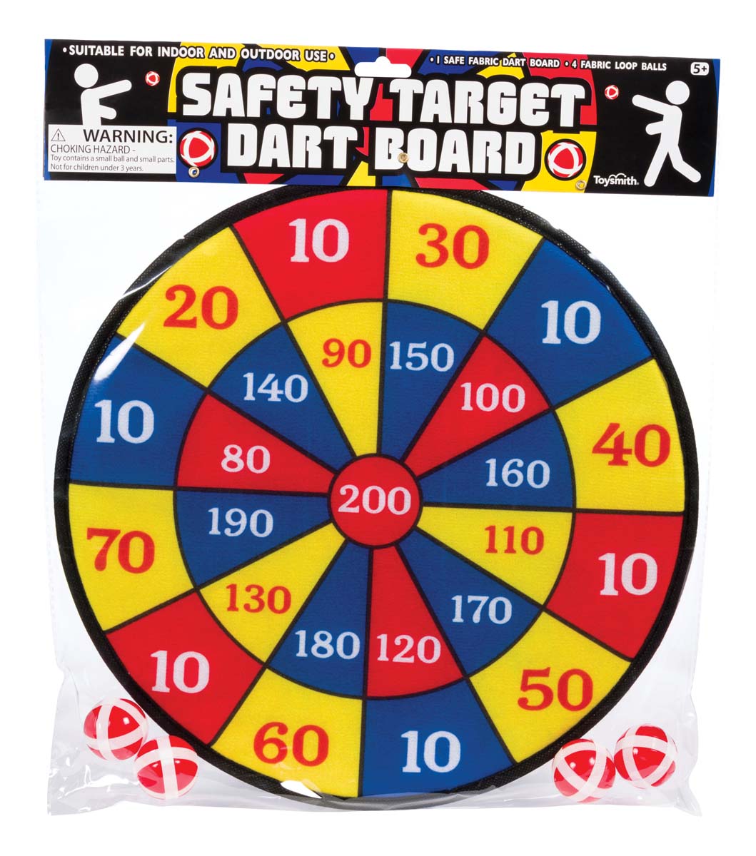 Safety target dart board in package with 4 balls