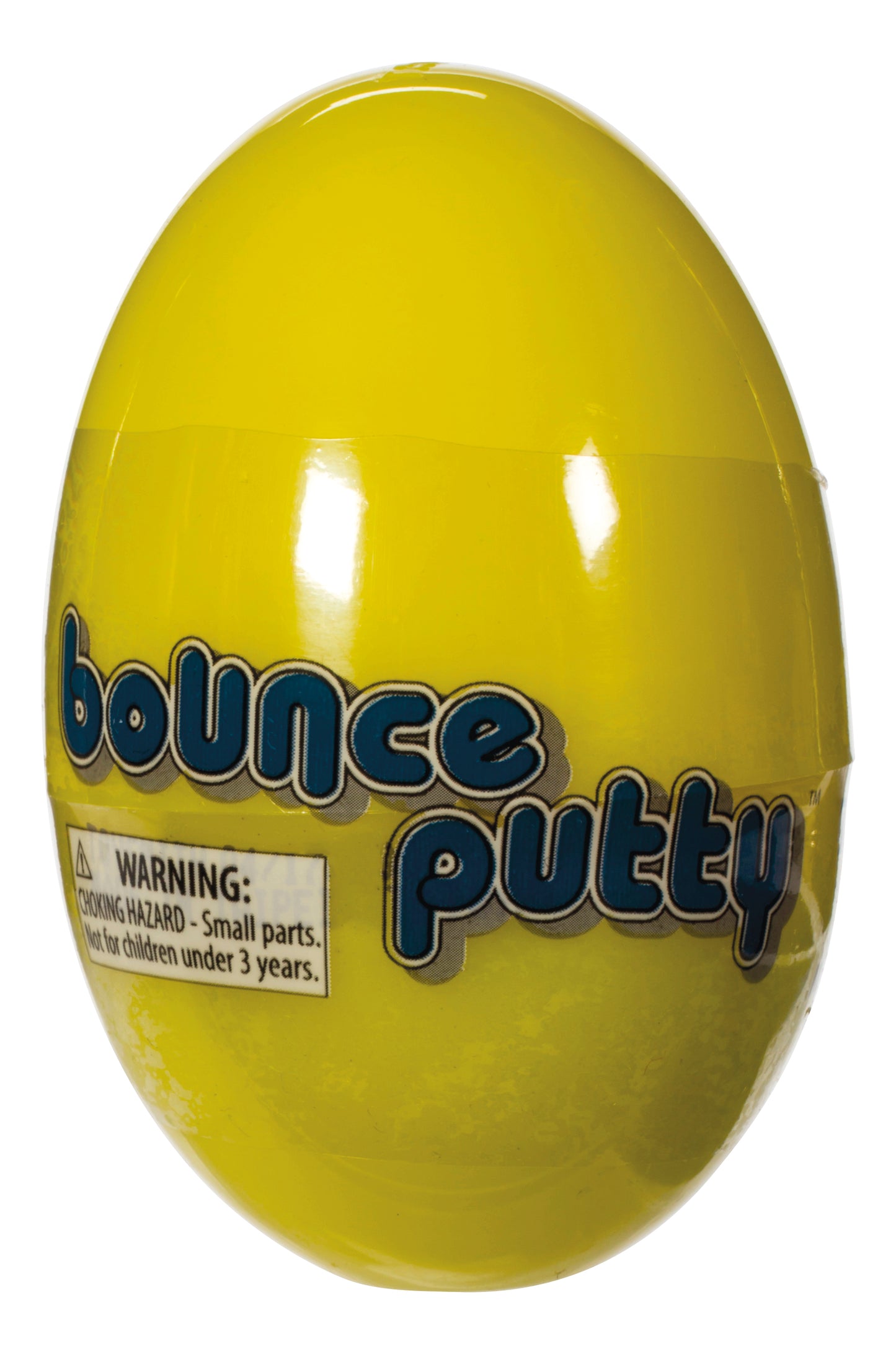 Yellow egg-shaped container of Bounce Putty