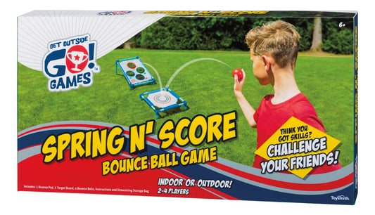 Package containing Spring N' Score Bounce Ball Game