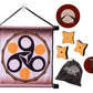 Warriors Mark Throwing Stars set including foam stars, suction cup, door hanger, and drawstring storage bag
