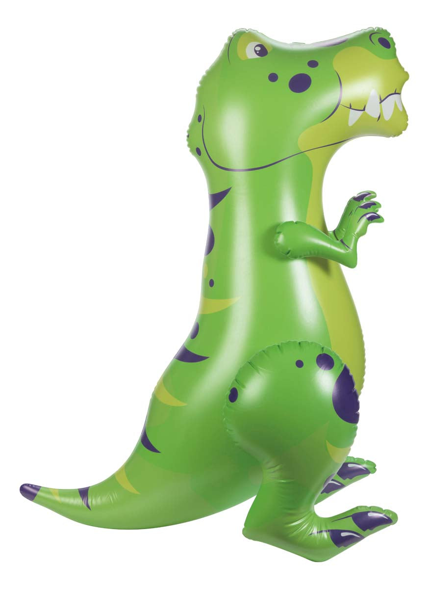 Green inflatable dinosaur sprinkler