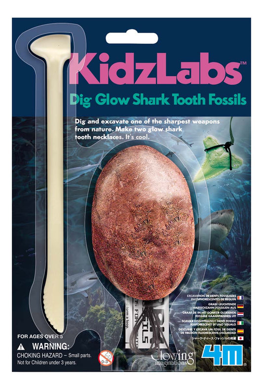 4M-Kidz Labs Mini Dig Glow Shark Tooth Fossils