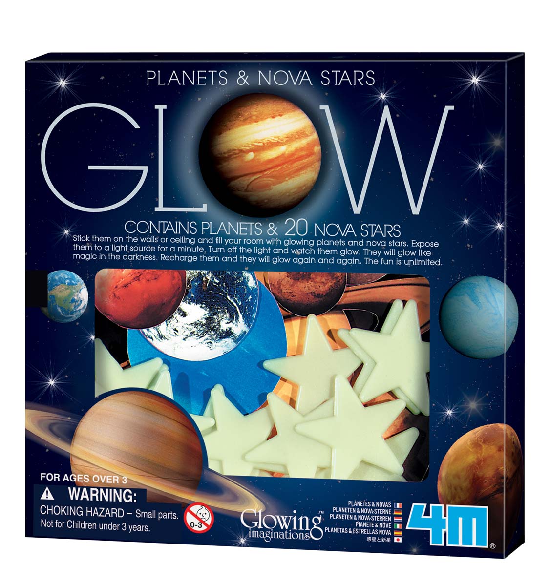 4M-Glowing Imagination Glow Planets & Nova Star In Box