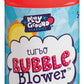 Bottle of Turbo Bubble Blower liquid.